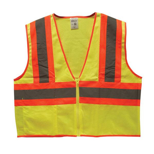 TruForce Class 2 Two-Tone Mesh Safety Vest, Lime, 2X-Large