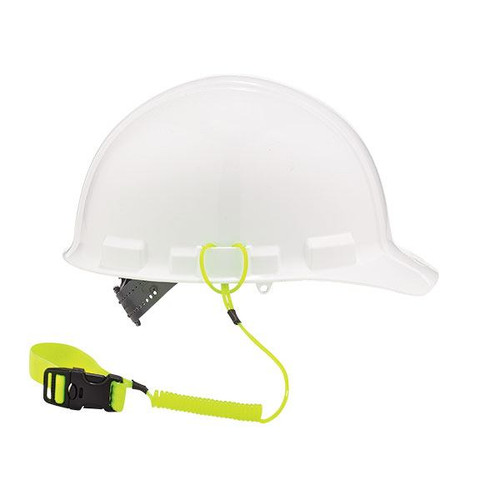 Squids 3158 Hard Hat Coil Lanyard, Clamp