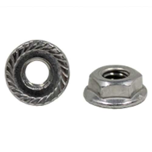 1/4"-20 Hex Flange Lock Nuts Serrated 18-8 Stainless Steel (3000/Bulk Pkg.)