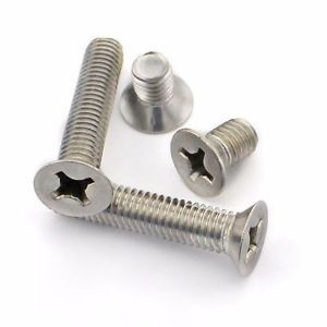 M8-1.25 x 16 mm (Fully Threaded) Flat Head Phillips 304 Stainless Steel Machine Screws (100/Pkg.)