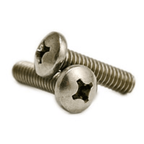 #10-32 x 1/2" Phillips Pan Head Machine Screwss, 316 Stainless Steel (1000/Pkg.)