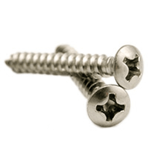 #8 x 1-1/4" Phillips Oval Head Self Tapping Screws Type A, 316 Stainless Steel (500/Pkg.)