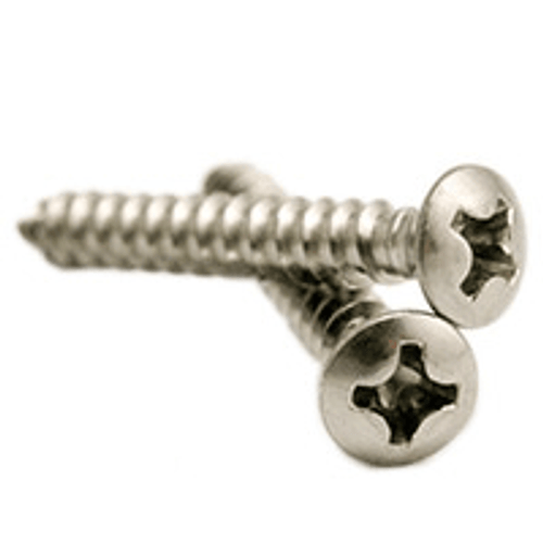 #6 x 3/8" Phillips Oval Head Self Tapping Screws Type A, 316 Stainless Steel (1000/Pkg.)