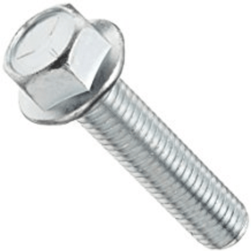 #10-32 x 3/8" Grade 5 Serrated Hex Flange Machine Bolt, Indented, Trivalent RoHS (5,000/Pkg.)