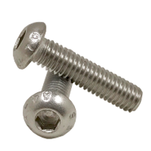 M6-1.00 x 20 mm Fully Threaded Button Socket Head Cap Screw, 316 Stainless Steel (A4) (100/Pkg.)