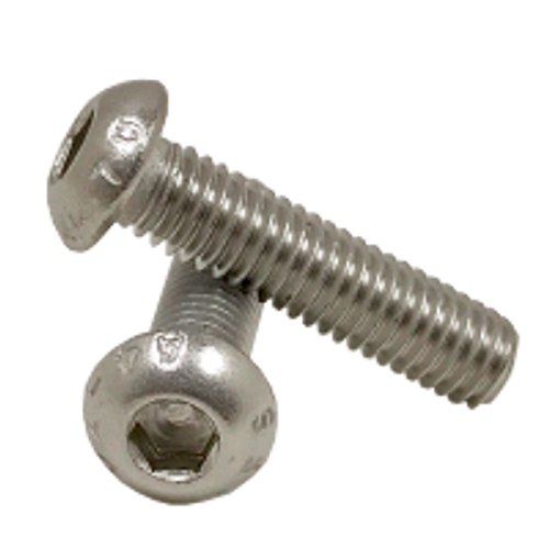 M8-1.25 x 20 mm Fully Threaded Button Socket Head Cap Screw, 316 Stainless Steel (A4) (100/Pkg.)