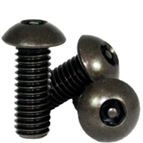 #4-40 x 3/8" (FT) Button Head Socket Cap Tamper Resistant Screw with Pin, Alloy Black Oxide (100/Pkg.)