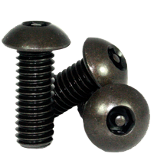 #6-32 x 3/8" (FT) Button Head Socket Cap Tamper Resistant Screw with Pin, Alloy Black Oxide (100/Pkg.)