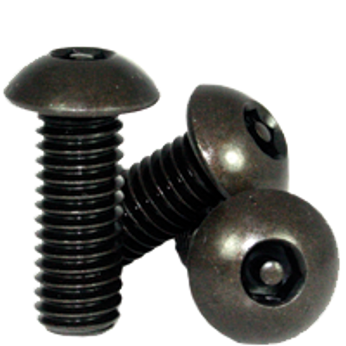#8-32 x 1/4" Button Head Socket Cap Tamper Resistant Screw with Pin, Alloy Black Oxide (100/Pkg.)