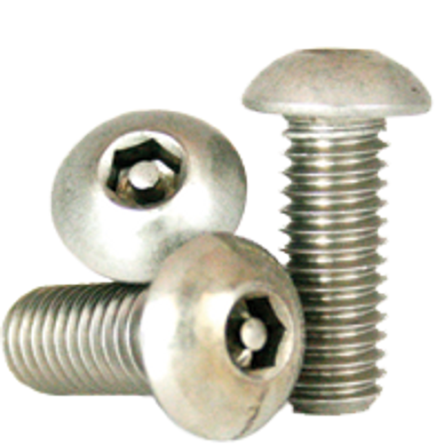 #10-32 x 1" (FT) Button Head Socket Cap Tamper Resistant Screw with Pin, 18-8 Stainless Steel (100/Pkg.)