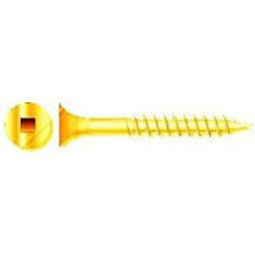 #8 x 3" Square Drive Bugle Head Deck Screws Zinc Yellow Cr+6, Hardened (2000/Bulk Pkg.)