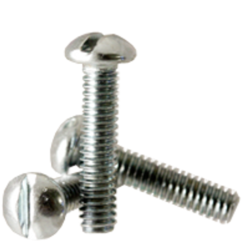 #10-32 x 2" (Fully Threaded) Machine Screws Round Head Slotted Zinc Cr+3 (100/Pkg.)