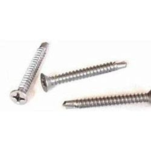 1/4"-14 x 3" (FT) Flat Head Phillips, #3 Point BSD Self Drilling Screws Hardened Stainless Steel 410 (100/Pkg.)