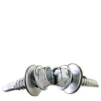 #12-14 x 1 1/4" Self Drilling Screws Hex Washer Head Unslotted W/ Bonded Washer Zinc Cr+3 (100/Pkg.)