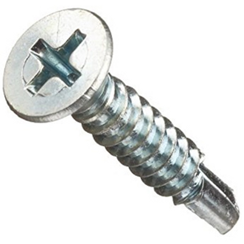 #10-24 x 2" Flat Head Phillips, #3 Point Self Drilling Screws Zinc Cr+3 (2000/Bulk Pkg.)