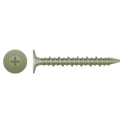 #8-15 x 2-1/4" Phillips Wafer Head w/ Nibs Cement Board Screws, Hi-Low, Sharp Point, Ruspert Coating (2500/Bulk Pkg.)