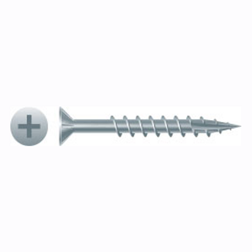 #8 x 1-3/4" Phillips Flat Head w/Nibs Particle Board Screws, Type 17, Zinc Plated (4,000/Bulk Pkg.)