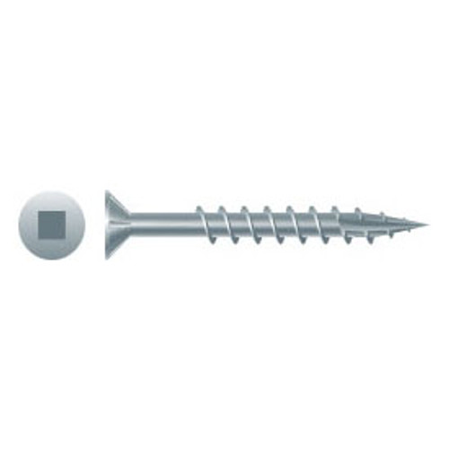 #8 x 1-5/8" Square Drive Flat Head w/Nibs Particle Board Screws, Type 17, Zinc Plated (5,000/Bulk Pkg.)