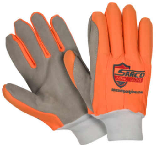 Large Sarco - Impact Glove - Orange/Gray Palm (Pkg/6)