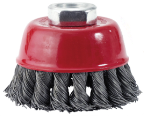 2-3/4" Knotted Cup Stainless Steel .02 Wire & 5/8-11" Spind Stainless Steel Wire Brush