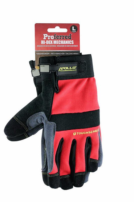 Proferred Hi-Dex Mechanics Gloves, Touchscreen, Large (Pkg/3)