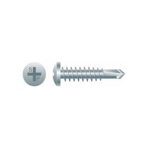 #8-18 x 1/2" Phillips Pan Head Self-Drilling Screw, #2 Point, Zinc Plated (10000/Bulk Pkg)