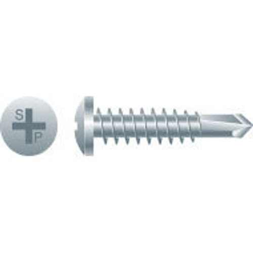 #10-16 x 3/4" Phillips Pan Head Self-Drilling Screw, #3 Point, Zinc Plated (8000/Bulk Pkg)