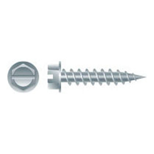 #10 x 3/4" Slotted Indented Hex Washer Head Self-Piercing Screws Zinc Plated, #8 Head, 1/4" AF (8000/Bulk Pkg)