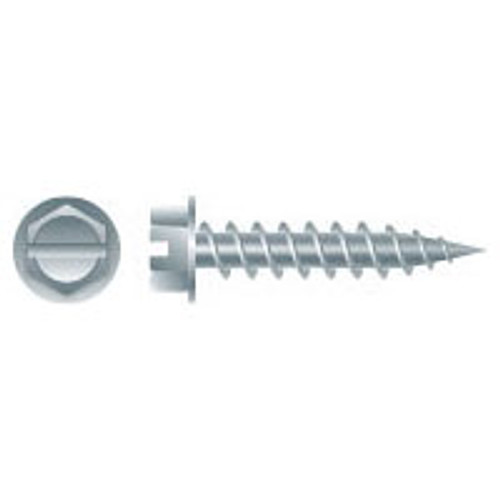 #10 x 1" Slotted Indented Hex Washer Head Self-Piercing Screws Zinc Plated, #8 Head, 1/4" AF (5000/Bulk Pkg)