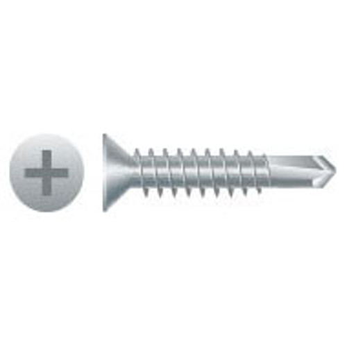#6-20 x 3/4" 410 Stainless Steel Phillips Flat Head Passivated & Waxed Self-Drilling Screws, #2 (10000/Bulk Pkg)