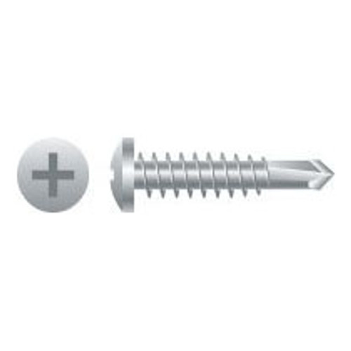 #8-18 x 1" 410 Stainless Steel Phillips Pan Head, Passivated & Waxed Self-Drilling Screws, #2 (6000/Bulk Pkg)