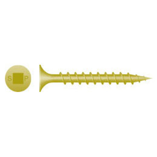 Strongpoint #8 x 3" Square Bugle Head Screws, Coarse Thread, Zinc Yellow Screws (2000/Bulk Pkg)