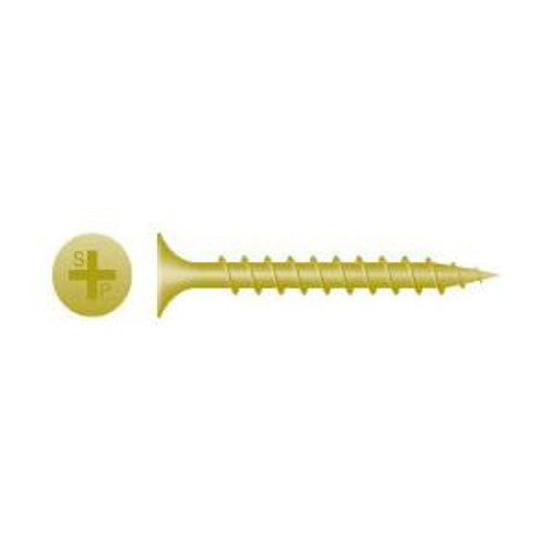 Strongpoint #6 x 2-1/4" Phillips Bugle Head Screws, Coarse Thread, Zinc Yellow Screws (3000/Bulk Pkg)