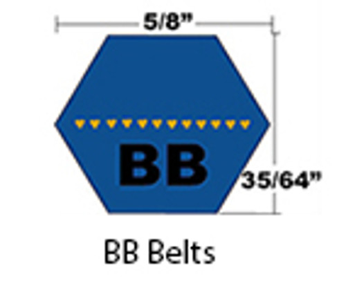 Dura-Prime Hex Classical Double Angled BB V-Belts, Belt 15 0.44 x 25.07in OC (1/Pkg.)
