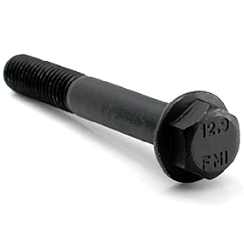 M12-1.75 x 35 mm Class 12.9 DIN 6921 Frame Bolt, Non-Indented, Non-Serrated, Black Phosphate & Oil (400/Bulk Pkg.)