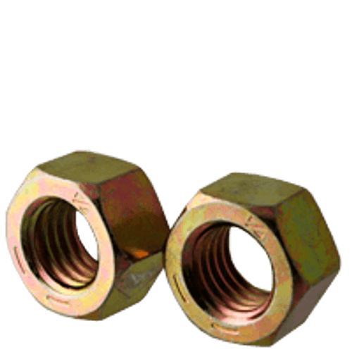 7/16"-20 Finished Hex Nuts, Grade 8, Fine, Medium Carbon Steel, Zinc-Yellow Cr6 (100/Pkg.)
