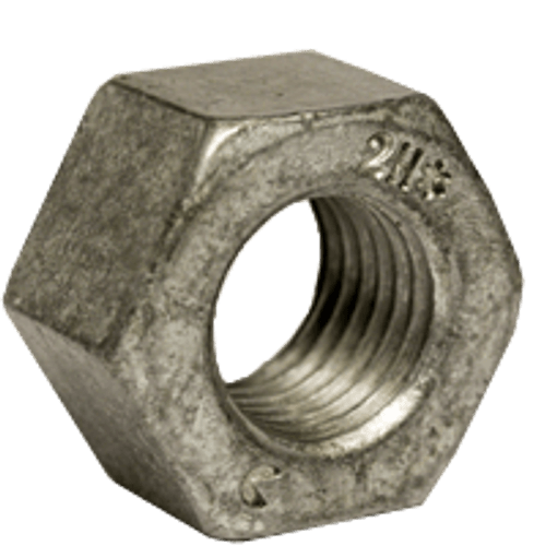 1-1/8"-8 Heavy Hex Nut, A194/SA194, 2H, 8 Pitch, Hot Dip Galvanized (60/Bulk Pkg.)