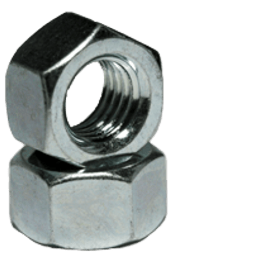 7/16"-14 Finished Hex Nuts, Grade 2, Coarse, Low Carbon Steel ,  Zinc Cr+3 (50/Pkg.)