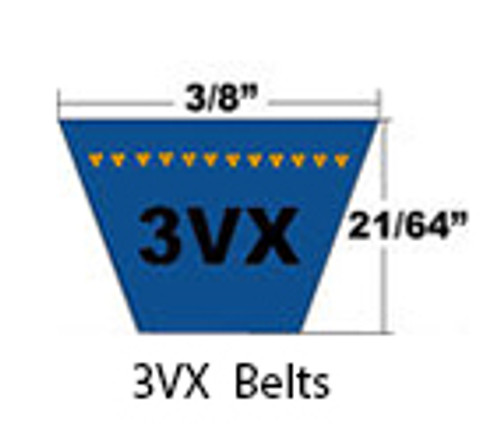 Dura-Extreme Band Wedge Cogged V-Belt 3VX 3/8 x 137in OC (1/Pkg.)