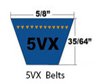 Dura-Extreme Band Wedge Cogged V-Belt 5VX 5/8 x 112in OC (1/Pkg.)