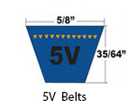 Dura-Prime Wedge Cogged Wrapped V-Belt 5V 5/8 x 50in OC (1/Pkg.)