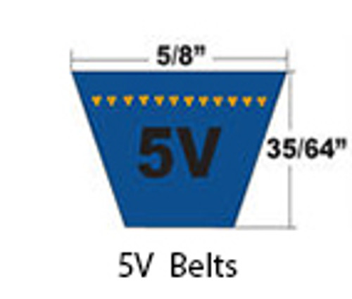 Dura-Prime Wedge Cogged Wrapped V-Belt 5V 5/8 x 56in OC (1/Pkg.)