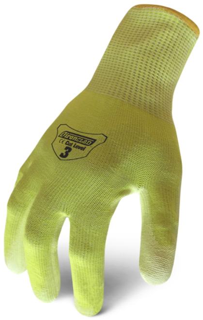 Ironclad Knit Cut 3 Gloves, Polyurethane Coated Palm, Medium, Hi-Viz Yellow #IKC3-HSY-03-M (12/Pkg.)