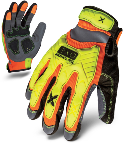 Ironclad EXO Impact Hi-Viz Motor & Work Gloves, Small #EXO2-HZI-02-S (1 Pair)