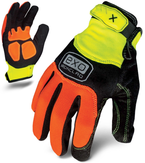 Ironclad EXO Pro Hi-Viz Abrasion Motor & Work Gloves, Large #EXO2-HZA-04-L (1 Pair)