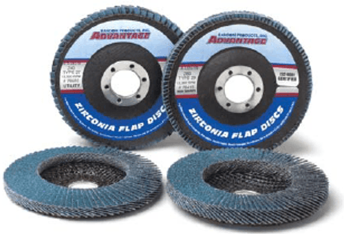6 x 7/8 Z60-Grit Utility Flap Discs, Type 27/Flat Fiberglass (10/Pkg.)