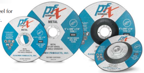 4 X .045 X 3/8-24 Type 27 Cutting Wheels, PFX/Germany Metal (25/Pkg.)