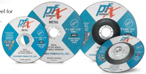 4-1/2 X 3/32 X 5/8-11 Type 27 Cutting Wheels, PFX/Germany Metal (25/Pkg.)