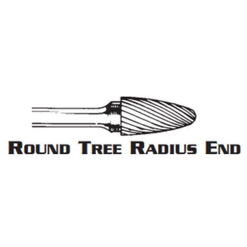 ROUND TREE RADIUS END CARBIDE BURR SF-6 DOUBLE CUT 5/8 x 1 x 1/4 (1/Pc.)