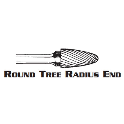 ROUND TREE RADIUS END CARBIDE BURR SF-5 ALUMINUM CUT 1/2 x 1 x 1/4 (1/Pc.)